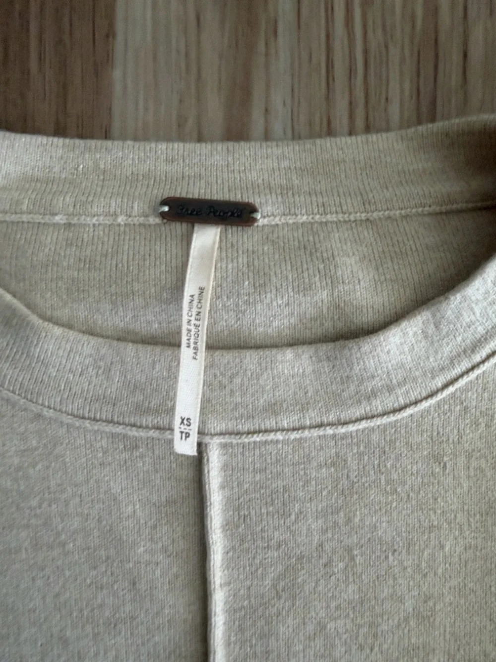 Free People Oversized Crewneck Sweater in Light Cream - Picture 2 of 3